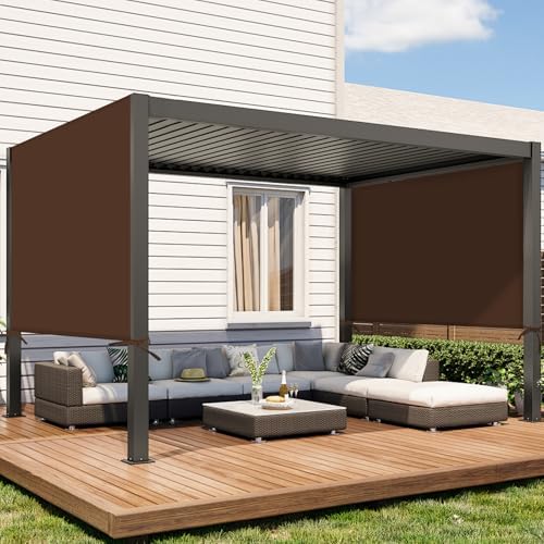 17x6.8 Ft Universal Pergola Replacement Canopy, Outdoor Canopy Shade Cover(Cover Only) (Coffee) in 17x6.8 Ft, alternate view