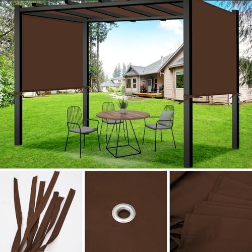 17x6.8 Ft Universal Pergola Replacement Canopy, Outdoor Canopy Shade Cover(Cover Only) (Coffee) in 17x6.8 Ft, alternate view