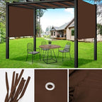 17x6.8 Ft Universal Pergola Replacement Canopy, Outdoor Canopy Shade Cover(Cover Only) (Coffee) in 17x6.8 Ft, alternate view