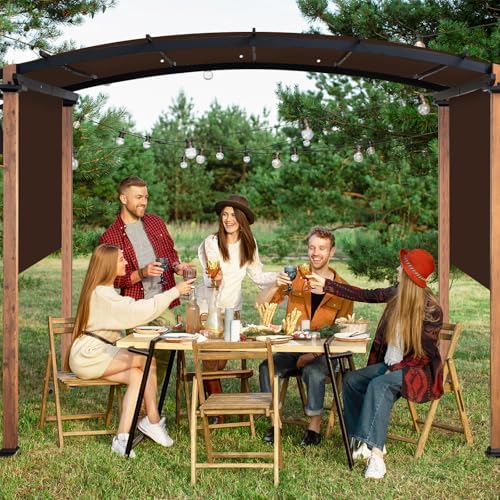 17x6.8 Ft Universal Pergola Replacement Canopy, Outdoor Canopy Shade Cover(Cover Only) (Coffee) in 17x6.8 Ft, alternate view