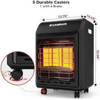 18,000 BTU Propane Heater with ODS & Tip-over Protection, 3-Setting LP Gas Cabinet Heater with Regulator & Hose, alternate