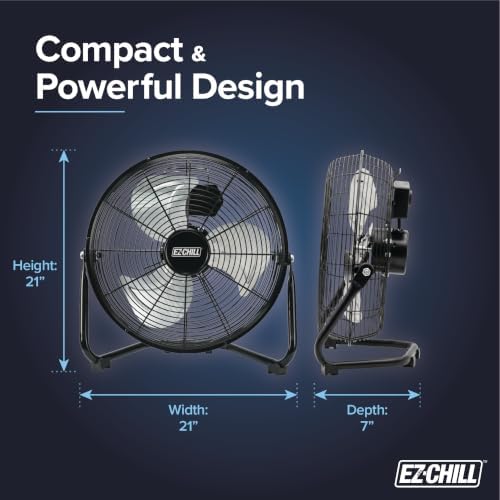 18” 3-Speed High-Velocity Cradle/Floor Fan with 180-Degree Adjustable Tilt, Convenient Carry Handle, and Rubber, alternate