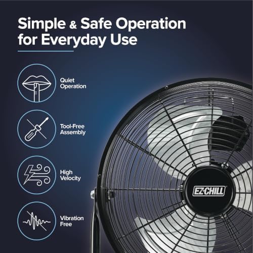 18” 3-Speed High-Velocity Cradle/Floor Fan with 180-Degree Adjustable Tilt, Convenient Carry Handle, and Rubber, alternate