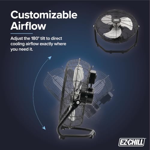 18” 3-Speed High-Velocity Cradle/Floor Fan with 180-Degree Adjustable Tilt, Convenient Carry Handle, and Rubber, alternate