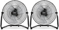 18" 3-Speed High Velocity Industrial Floor Fan, Heavy Duty Metal Warehouse Workshop Basement, 2 Pack