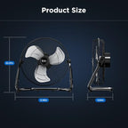 18" 3-Speed High Velocity Industrial Floor Fan, Heavy Duty Metal Warehouse Workshop Basement, 2 Pack, alternate view 2