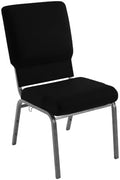 18.5 in Wide Church Chair, Black in Black