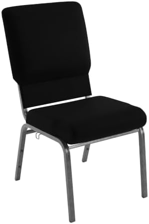 18.5 in Wide Church Chair, Black in Black
