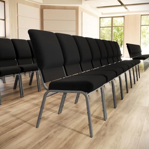 18.5 in Wide Church Chair, Black in Black, alternate view 2