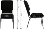 18.5 in Wide Church Chair, Black in Black, alternate view 3