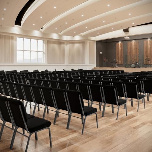 18.5 in Wide Church Chair, Black in Black, alternate view 6