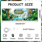 18×6ft Rainforest Falls VBS Backdrop, Large Tropical Jungle Background in 18×6ft, alternate view 2