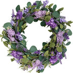 18”Artificial Flower Eucalyptus Leaves Wreath Rustic Farmhouse Decorative Floral Wreath for Front Door Window