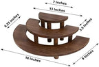 18" Brown 3 Tier Wooden Semicircle Cupcake Dessert Stands | Wooden Cup Cake Stand for Birthday Wedding Party, alternate view