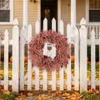18" Fall Wreath Artificial Berry Leaf Wreath for Thanksgiving Wall Decor, alternate view 6