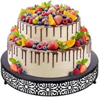 18'' Halloween Cake Stand Round Metal Black Cupcake Display Holder in Black