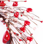 18'' Handmade Foam Heart Shaped Wreath - Red Pip Berry Artificial Rustic Twig Wreath - Wedding Party Home Office, alternate