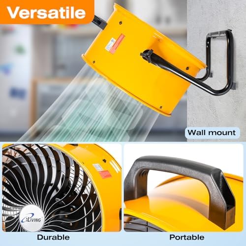 18 in. Low Noise Turbo Fan 4019 CFM 3-Speed Portable Air Circulator for Shop, Office, Greenhouse, Home and, alternate view 4