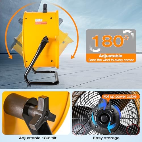 18 in. Low Noise Turbo Fan 4019 CFM 3-Speed Portable Air Circulator for Shop, Office, Greenhouse, Home and, alternate view 5