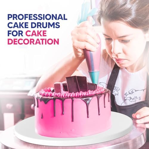 18 Inch Cake Drum Pack of 3 - Smooth-Edged - Sturdy Boards Round - Bend Resistant Multi-Layered Cake Base for, alternate view