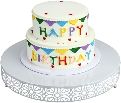18 Inch Cake Stand Round Metal Cupcake in White