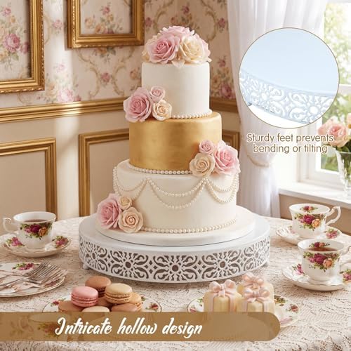 18 Inch Cake Stand Round Metal Cupcake in White, alternate view 3