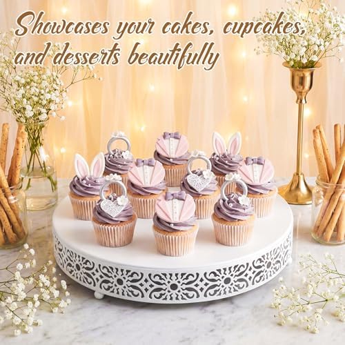 18 Inch Cake Stand Round Metal Cupcake in White, alternate view 5