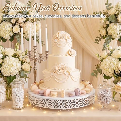 18 Inch Cake Stand Round Metal Cupcake in White, alternate view 6