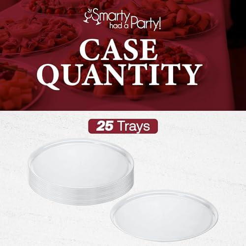 18 Inch Clear Round Plastic Serving Tray - Elegant Large Plastic Serving Trays for Parties, Catering & Buffets, alternate