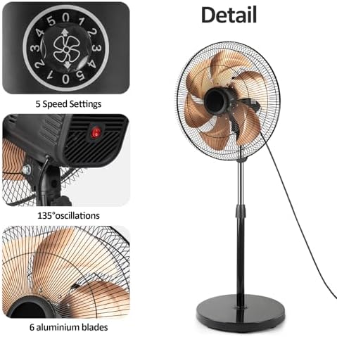 18 Inch DC Oscillating Metal Stand Pedestal Fan, alternate view 5