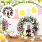 18 Inch Easter Wreath for Front Door Cross Wreath Christian Easter Hanging Decorations He Is Risen Religious, alternate view