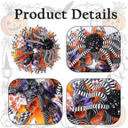 18 Inch Halloween Mesh Wreath for Front Door, Halloween Wreaths with 3D Large Striped Spider, Black Orange, alternate view 2