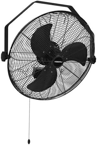 18 Inch Heavy Duty Wall Mount Fan, High Velocity Commercial Wall Fan with 3 Speeds (4500 CFM), Adjustable Tilt &