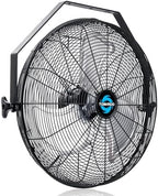 18 Inch High Velocity Industrial Wall Fan, 4000 CFM, 3-Speed, TEAO Enclosure Motor, 6.5 FT Cord, UL Safety