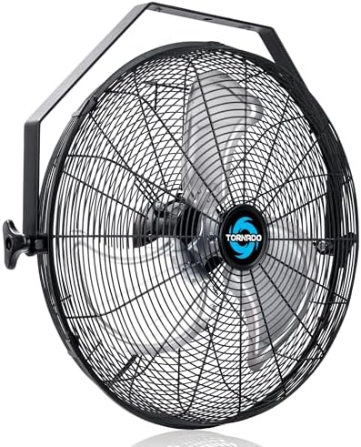 18 Inch High Velocity Industrial Wall Fan, 4000 CFM, 3-Speed, TEAO Enclosure Motor, 6.5 FT Cord, UL Safety