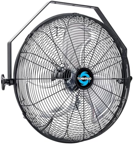 18 Inch High Velocity Industrial Wall Fan with TEAO Enclosure Motor - 4000 CFM - 3 Speed - 6.5 FT Cord