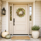 18 Inch Hydrangea Fall Wreath with 3 Pumpkins and 3 Berry Clusters, alternate view 3