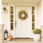 18 Inch Hydrangea Fall Wreath with Round Pumpkins and Berry Clusters, alternate view 3