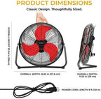 18-Inch Industrial Floor Fan, 5300 CFM, 2-in-1 Wall-Mount Design, alternate view 2