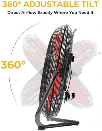 18-Inch Industrial Floor Fan, 5300 CFM, 2-in-1 Wall-Mount Design, alternate view 5