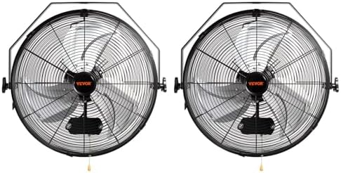 18 Inch Industrial Wall Mount Fan 2PCS High Velocity 4000 CFM Black
