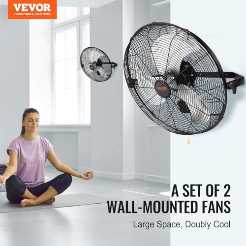 18 Inch Industrial Wall Mount Fan 2PCS High Velocity 4000 CFM Black, alternate view 4