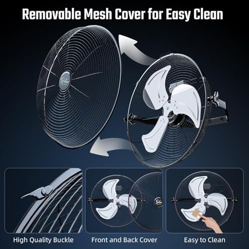 18 Inch Industrial Wall Mount Fan, 4200 CFM 3 Speed Commercial Ventilation Metal Fan for Warehouse, Greenhouse, alternate