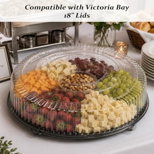 18 inch PS Black Round Serving Tray, 25/case in Black, alternate view 6