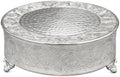 18 inch Round Silver Wedding Cake Stand, Hand Crafted, Embossed, Durable Build in Silver
