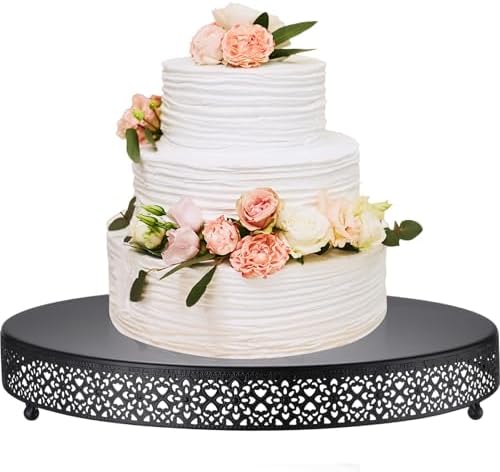 18 Inch Round Wedding Cake Stand for Cupcakes & Desserts, Black in Black