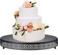 18 Inch Round Wedding Cake Stand for Cupcakes & Desserts, Black in Black