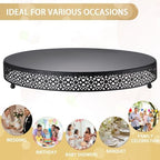 18 Inch Round Wedding Cake Stand for Cupcakes & Desserts, Black in Black, alternate view 5