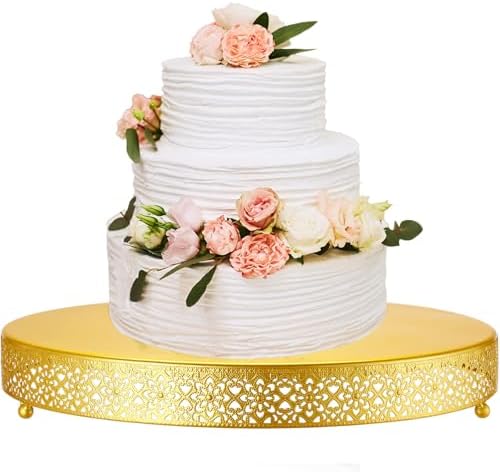 18 Inch Round Wedding Cake Stand for Cupcakes & Desserts, Gold in Gold