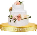 18 Inch Round Wedding Cake Stand for Cupcakes & Desserts, Gold in Gold
